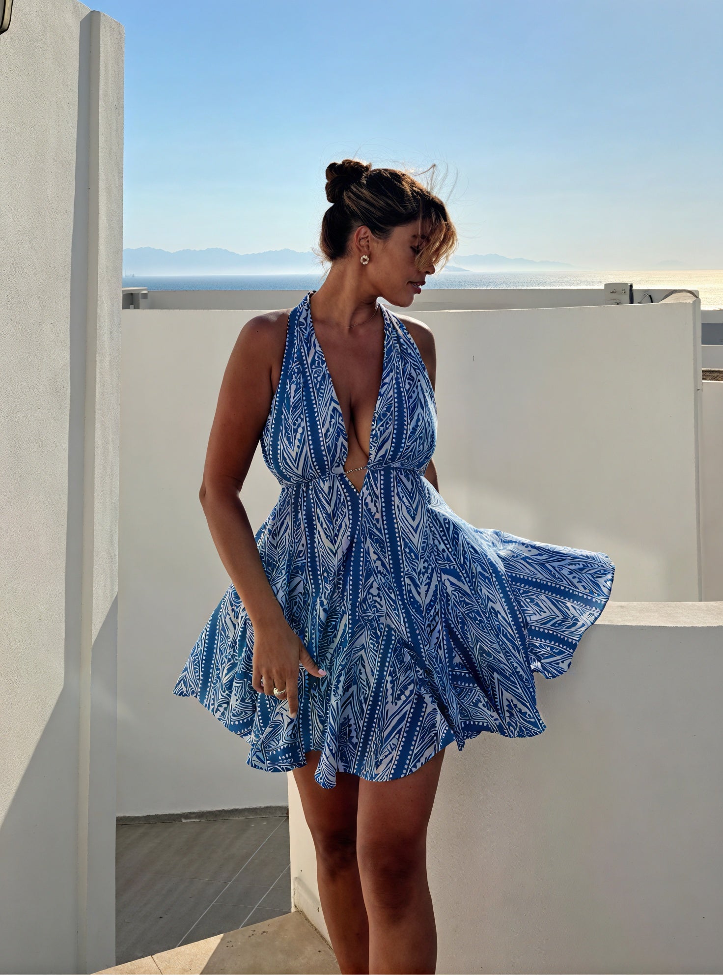 Robe Halter Bohème Fluide - Style Vacances, Coupe A-Line-Dresses-Marais Paris-Marais Paris