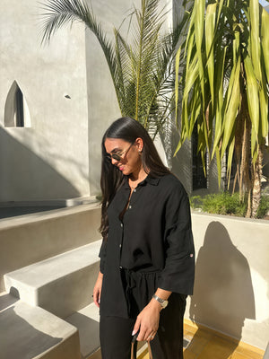 Ensemble Deux Pièces Femme – Chemise Boutonnée & Pantalon Ample Lin, Coupe Décontractée, Plusieurs Couleurs-82126-4c62a9c9-62b1-4af9-a295-5d5389e43c8c