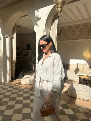 Ensemble Deux Pièces Femme – Chemise Boutonnée & Pantalon Ample Lin, Coupe Décontractée, Plusieurs Couleurs-82126-f9b89482-7909-489d-93f6-d34d496f82b5