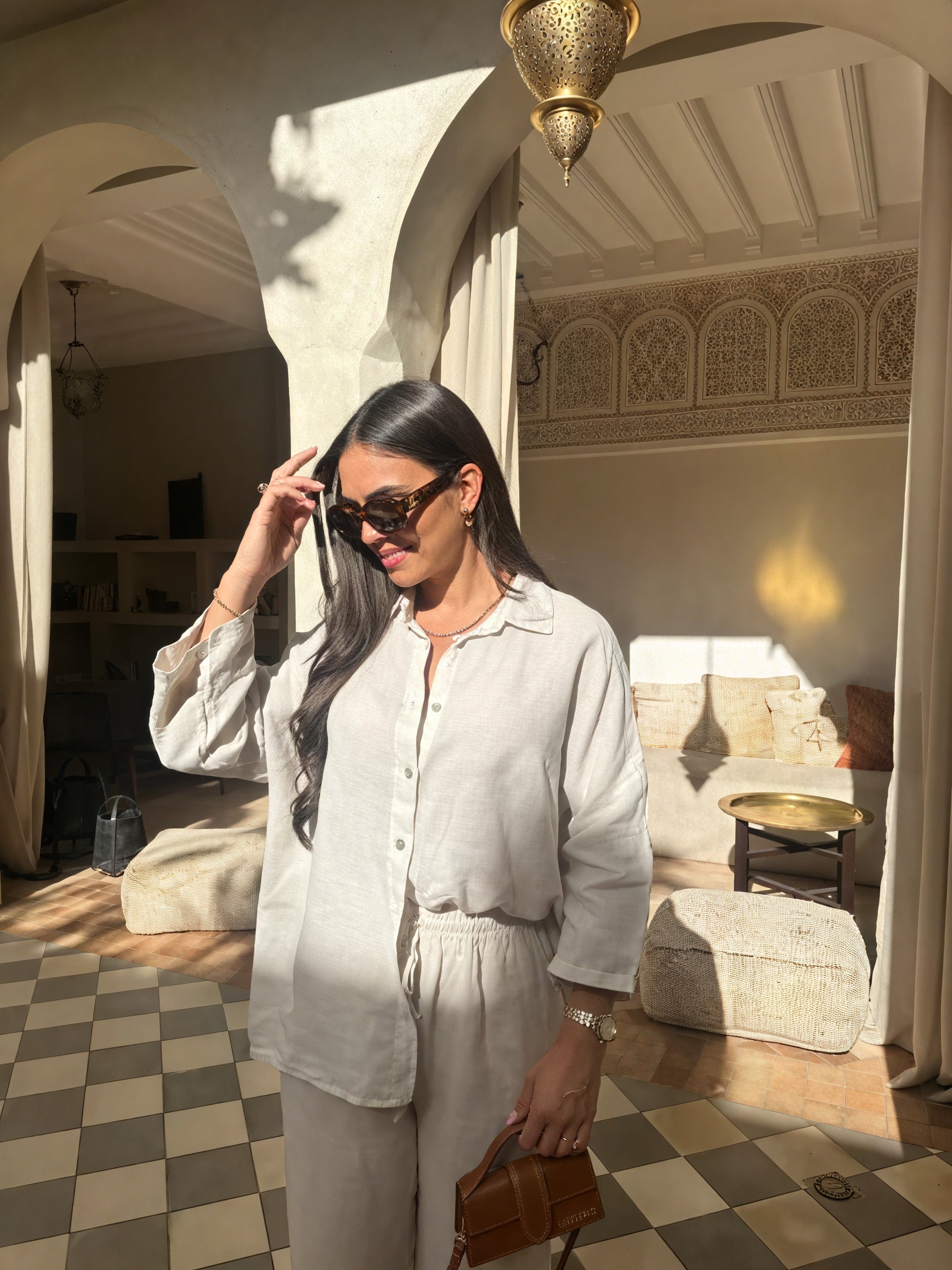 Ensemble Deux Pièces Femme – Chemise Boutonnée & Pantalon Ample Lin, Coupe Décontractée, Plusieurs Couleurs-82126-3ee76220-4e70-434f-b90b-d908bdc76a48