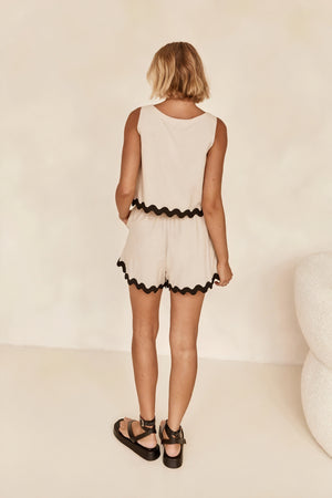Top et Short Femme Ensemble Deux Pièces Scallopé-Shorts-Marais Paris-Marais Paris
