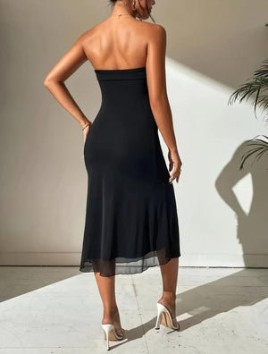 Robe Midi Tube Sophistiquée - Coupe Ajustée, Voile Délicat-Dresses-Marais Paris-Marais Paris