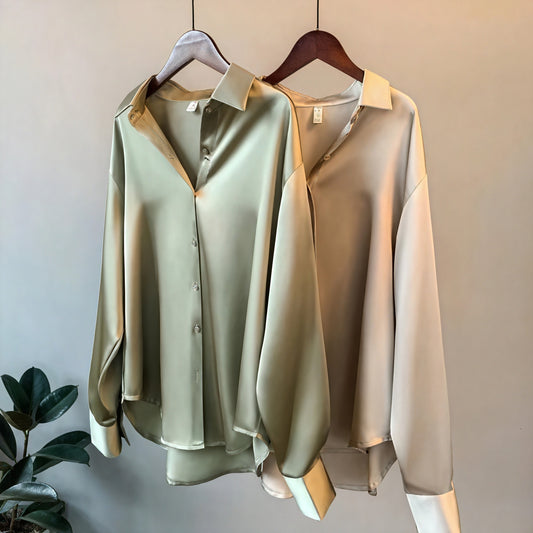 Chemise Boutonnée Femme - Manches Longues, Coupe Fluide-Shirts & Tops-Marais Paris-Marais Paris