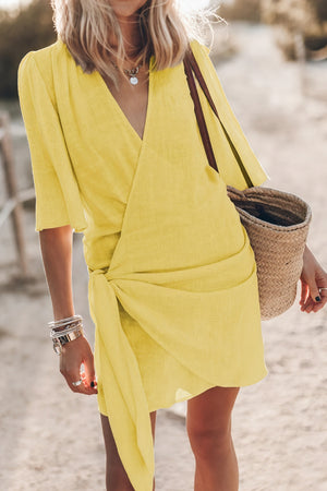 Robe Portefeuille Femme – Manches Kimono, Longueur Mini, Tissu Léger-82990-cbe52576-520c-483d-bb31-c74b25281a13