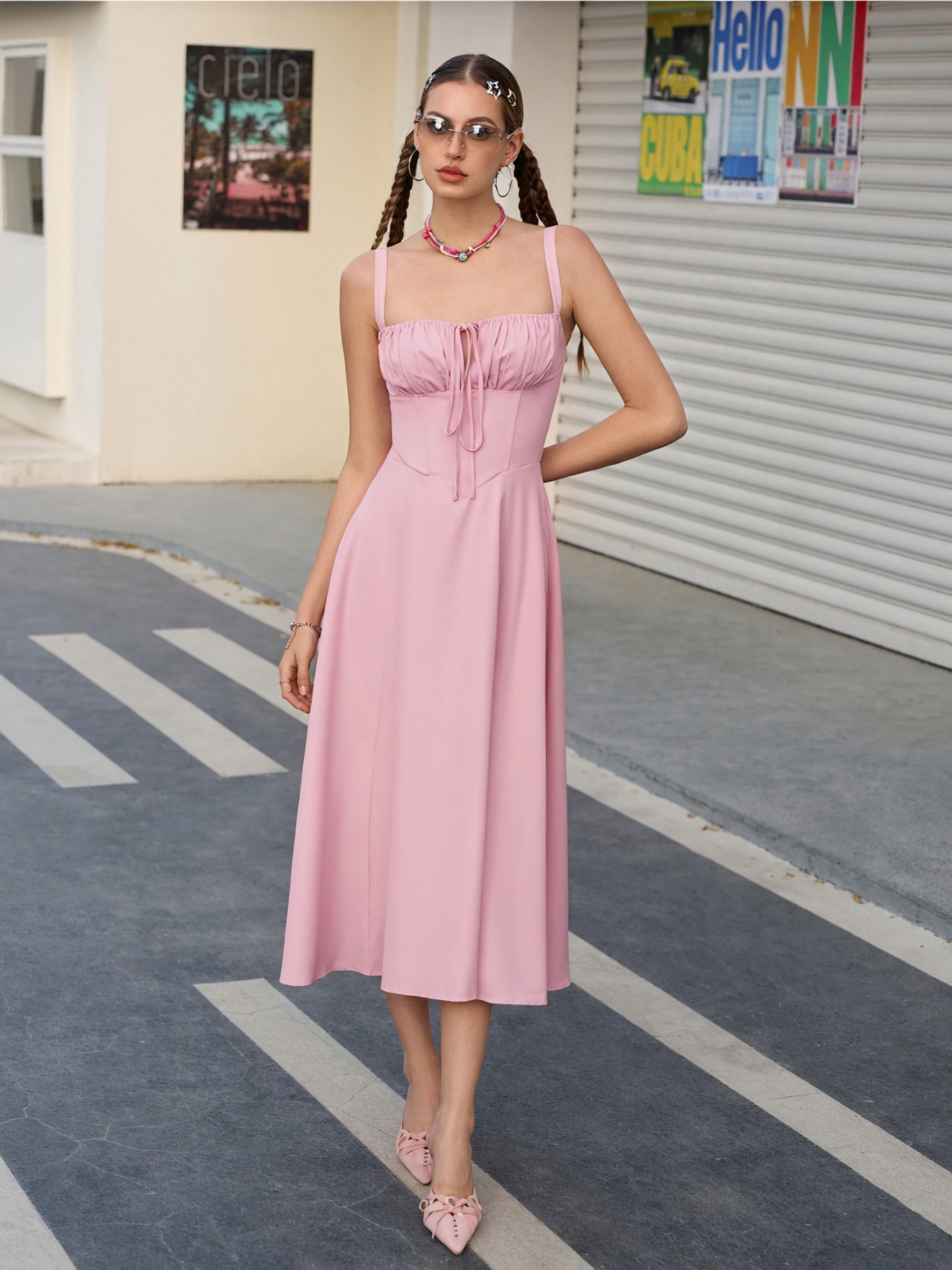 Robe Midi Fluide Détails Féminins Coupe Confortable-Marais Paris-Marais Paris
