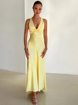 Robe Longue Dos Nu Nœud Élégant Soirée-Marais Paris-Marais Paris