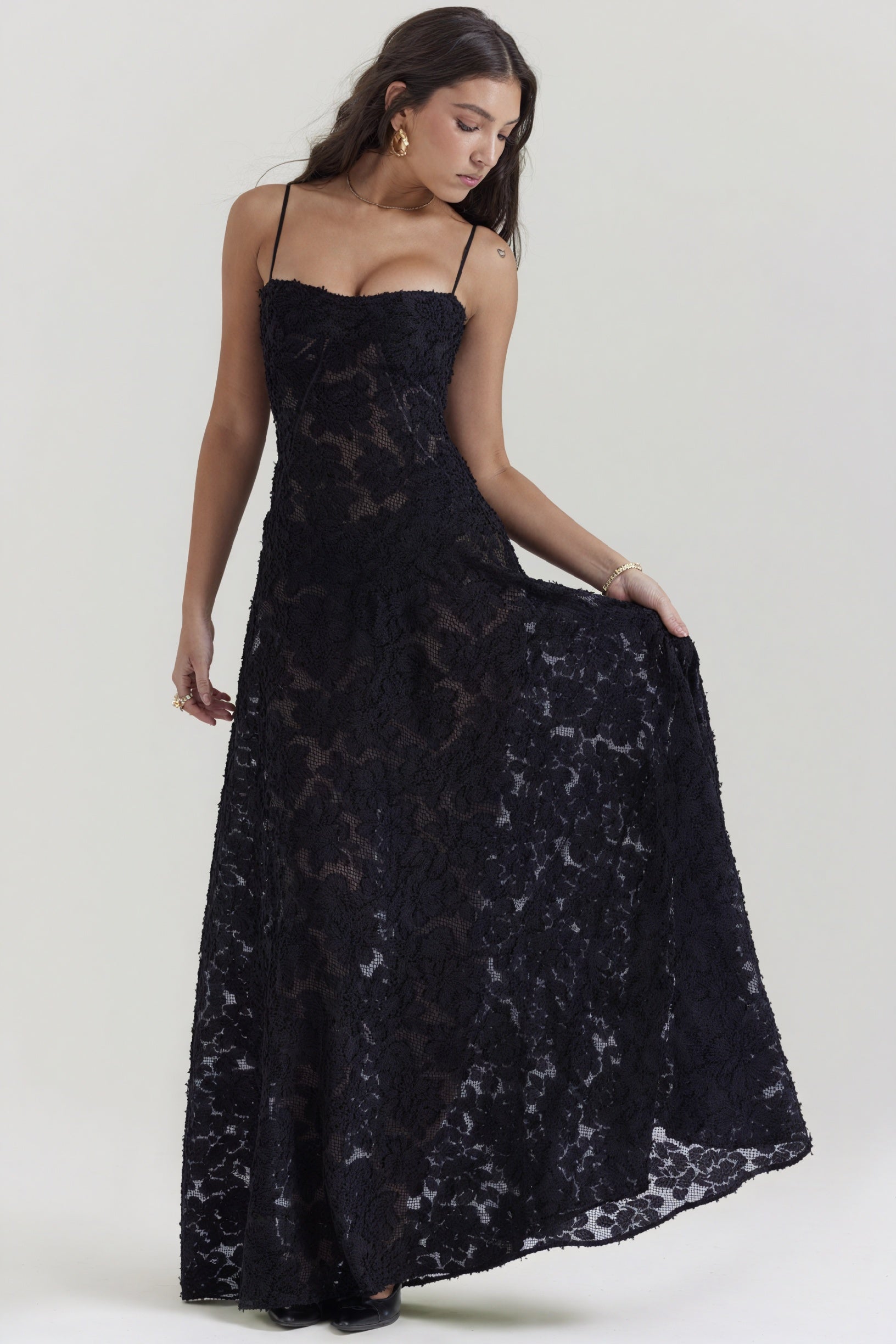 Robe Longue Élégante – Silhouette Fluide, Design Raffiné, Soirée & Cérémonie-Marais Paris-Noir-S-Marais Paris