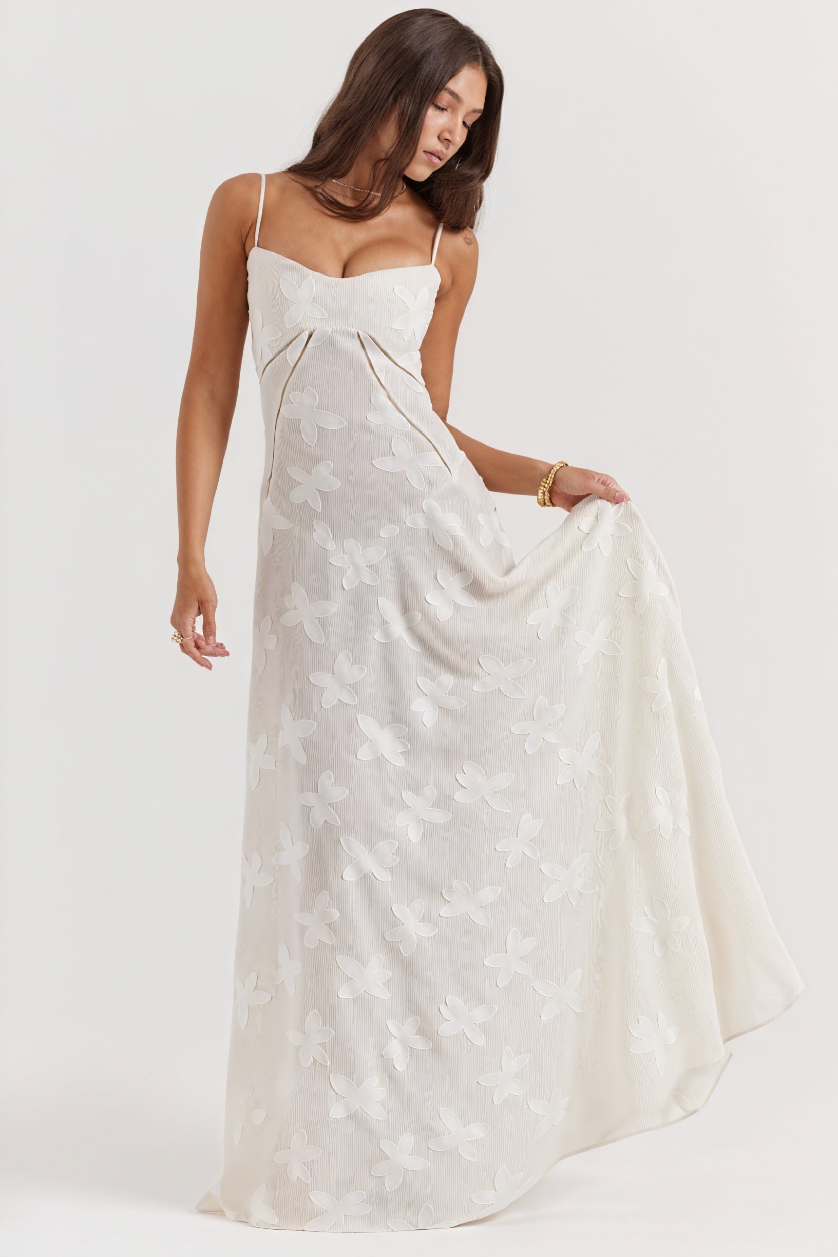 Robe Longue Élégante – Silhouette Fluide, Design Raffiné, Soirée & Cérémonie-Marais Paris-Blanc-S-Marais Paris