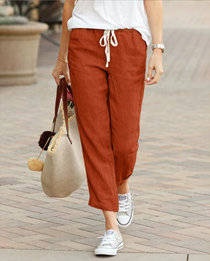 Pantalon Coupe Décontractée Taille Ajustable Confortable et Élégant-Marais Paris-Rouge-S-Marais Paris
