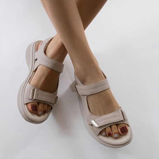 [Chaussures] Confortables à Brides Réglables et Semelle Épaisse-Marais Paris-Beige-2-Marais Paris