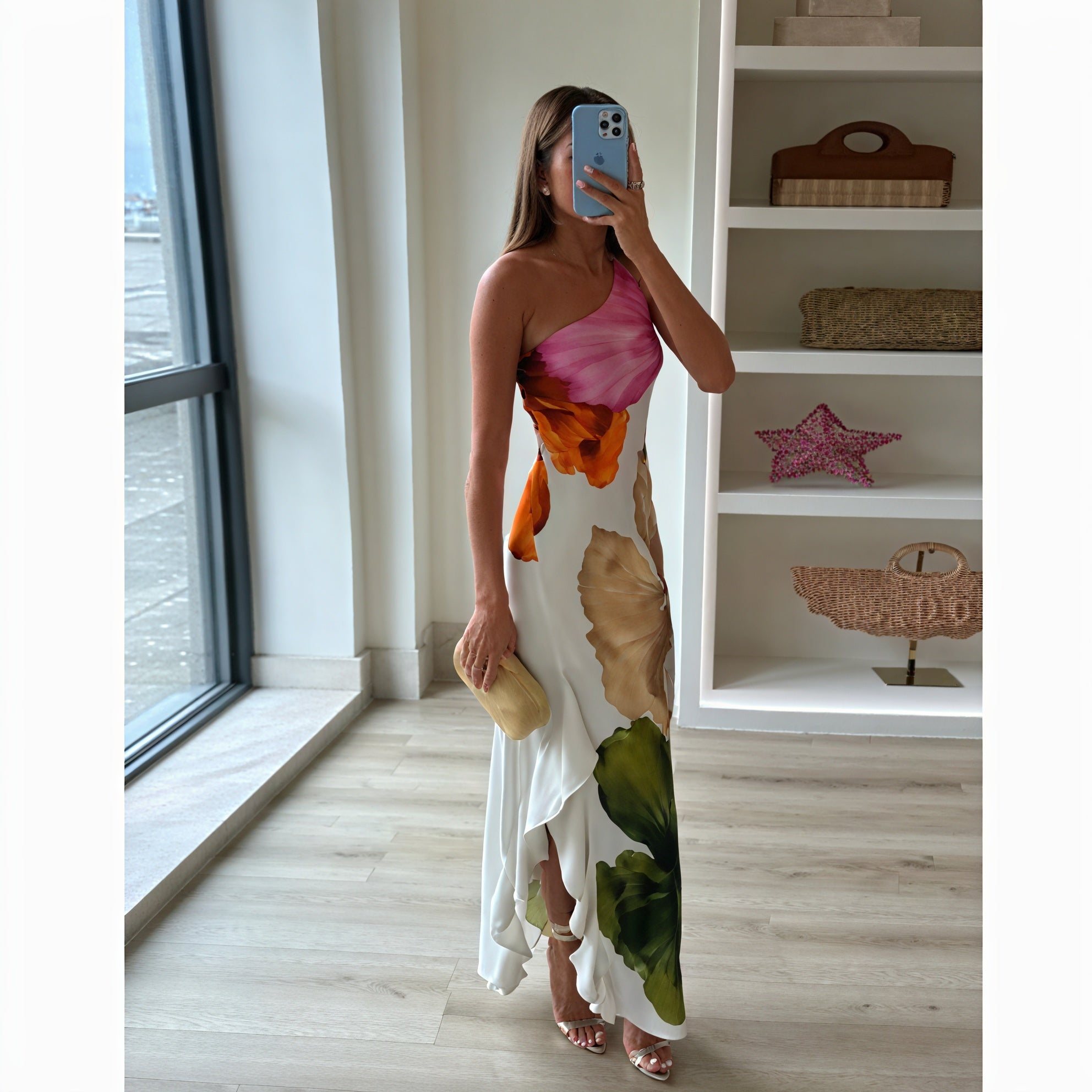 Robe Maxi Femme – Imprimée Asymétrique, Col Halter, Sans Manches-83229-c56dcf30-7b45-4b00-acbb-e87ea533f400