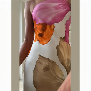 Robe Maxi Femme – Imprimée Asymétrique, Col Halter, Sans Manches-83229-a0f4ab92-dc99-43fa-8be7-5b6e55b61ddc