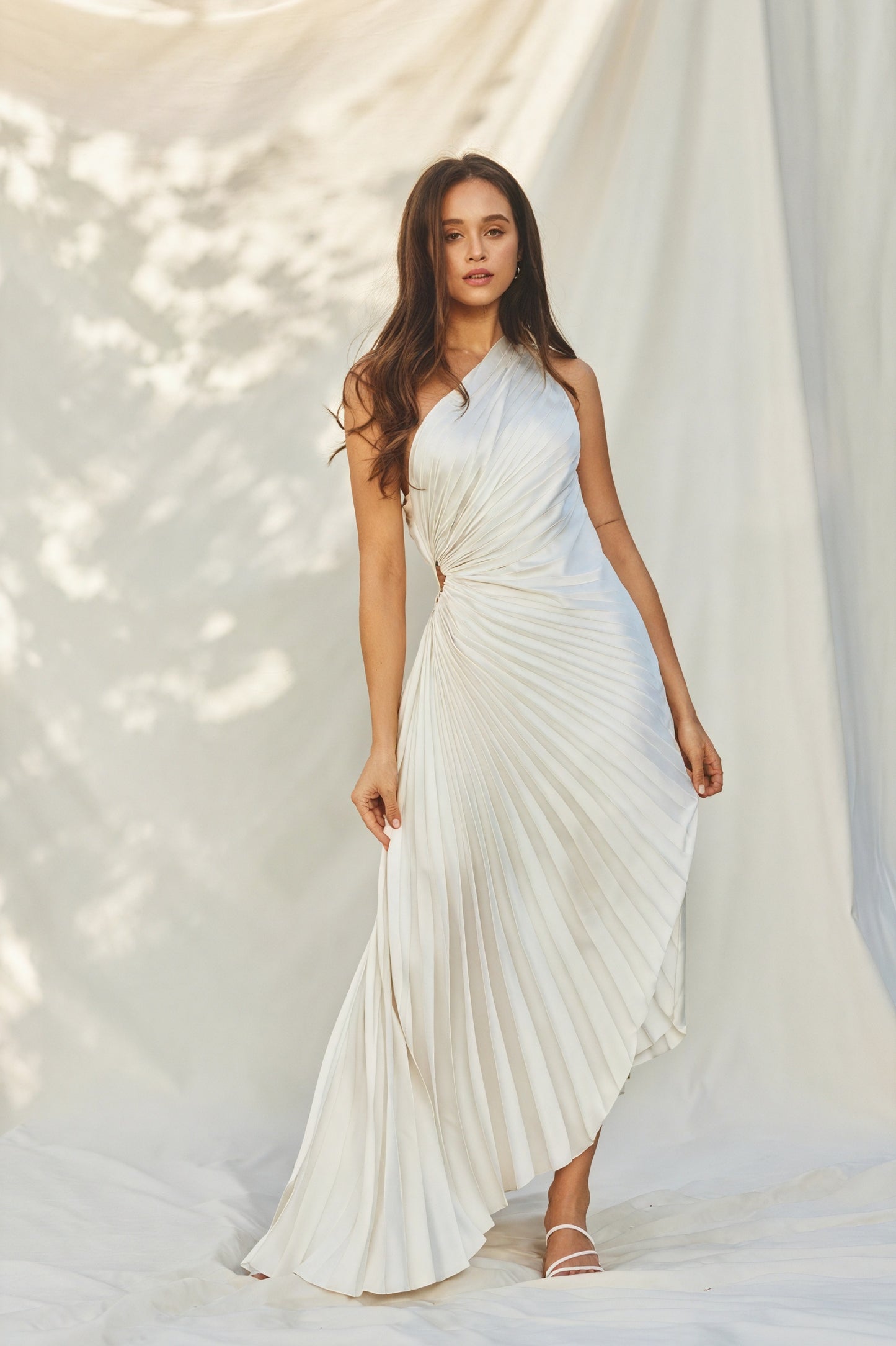 Robe Femme Plissée Épaule Unique Ourlet Asymétrique – Élégante-83236-b619e92a-b572-405b-a18a-52ef16088bfd