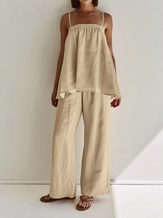 Marais Paris Femme Ensemble Deux Pièces Fluide – Top Fines Bretelles, Pantalon Large Décontracté, S-XL-83288-7cc123b1-b753-4b18-88a0-38bd86fcaf1c