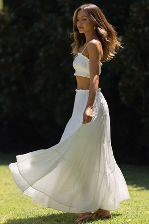 Ensemble Top Court & Jupe Maxi Bohème - Style Été, Coupe Fluide-Sets-Marais Paris-Marais Paris