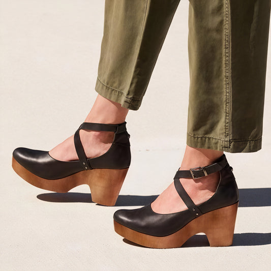 Sandales Plateformes Femme – Cuir Véritable, Semelle Bois, Bride Cheville Croisée-83366-4ea96eee-f1fe-4544-a104-a4d48d8aa5d7