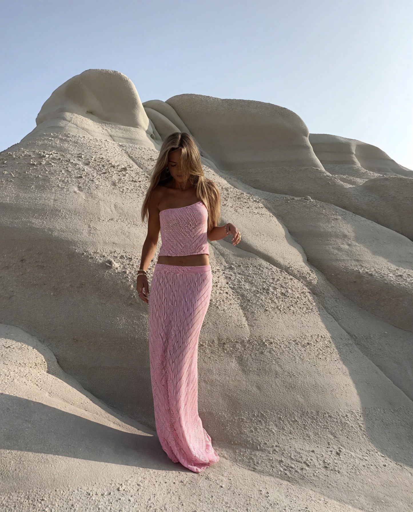 Ensemble Deux Pièces Femme Rayé Rose Blanc – Haut Bustier Jupe Longue-83557-6701d4cd-f6c0-41b0-9071-c307e8a43e88