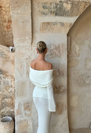 Femme Ensemble Coordonné Épaule Dénudée Manches Longues Tissu Texturé Élégant-83558-106ac2fb-a48c-4a22-92dc-d8bf08ba74c5