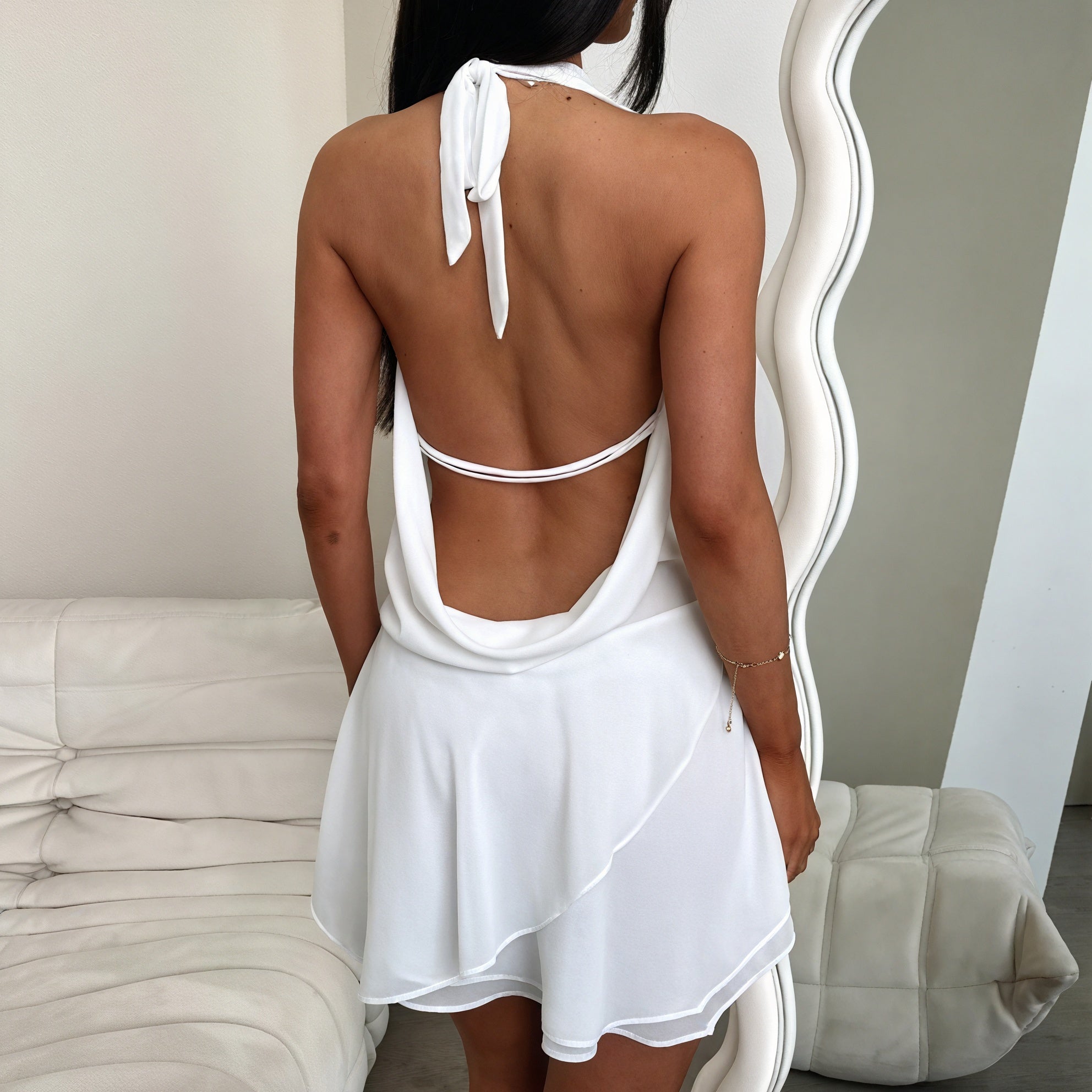 Robe Courte Femme Col Halter Fluide Légère-83654-5a196f3b-2db0-4a26-96b6-bd8ffdf3d39d