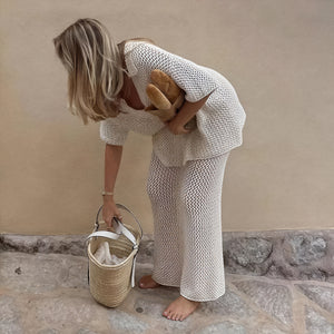 Ensemble Deux Pièces Femme – Tricot Léger, Chemise Boutonnée & Pantalon Confortable-83778-2eb9767a-14a6-4d99-8a44-3811826ffc8f