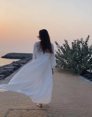 Robe Maxi Femme – Manches Longues, Col V, Taille Nouée, Design Fluide-83779-1f5dbc40-b3ea-406d-b698-106ea836417d