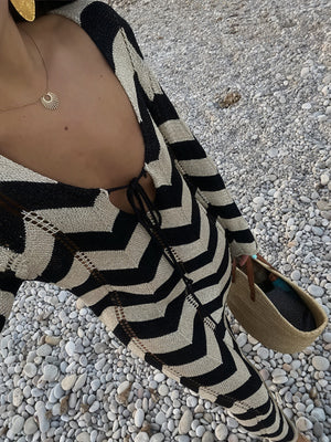 Femme Robe Maille Motif Chevron Manches Longues Moderne-83785-ceb59c37-a5b5-4761-8e16-553f8a3676af