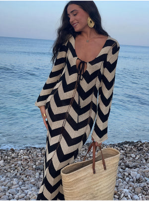 Femme Robe Maille Motif Chevron Manches Longues Moderne-83785-8222111a-68bc-4c1d-8d37-22609a994afb