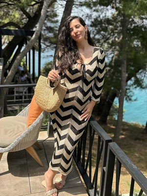 Femme Robe Maille Motif Chevron Manches Longues Moderne-83785-f95661c3-49ba-4ad1-b921-56b42e985fc4
