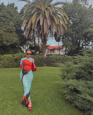 Robe Longue Femme – Imprimé Floral Coloré, Manches Fluides-83850-94a204c7-6c78-4ffe-b97c-a8c4d5c43043