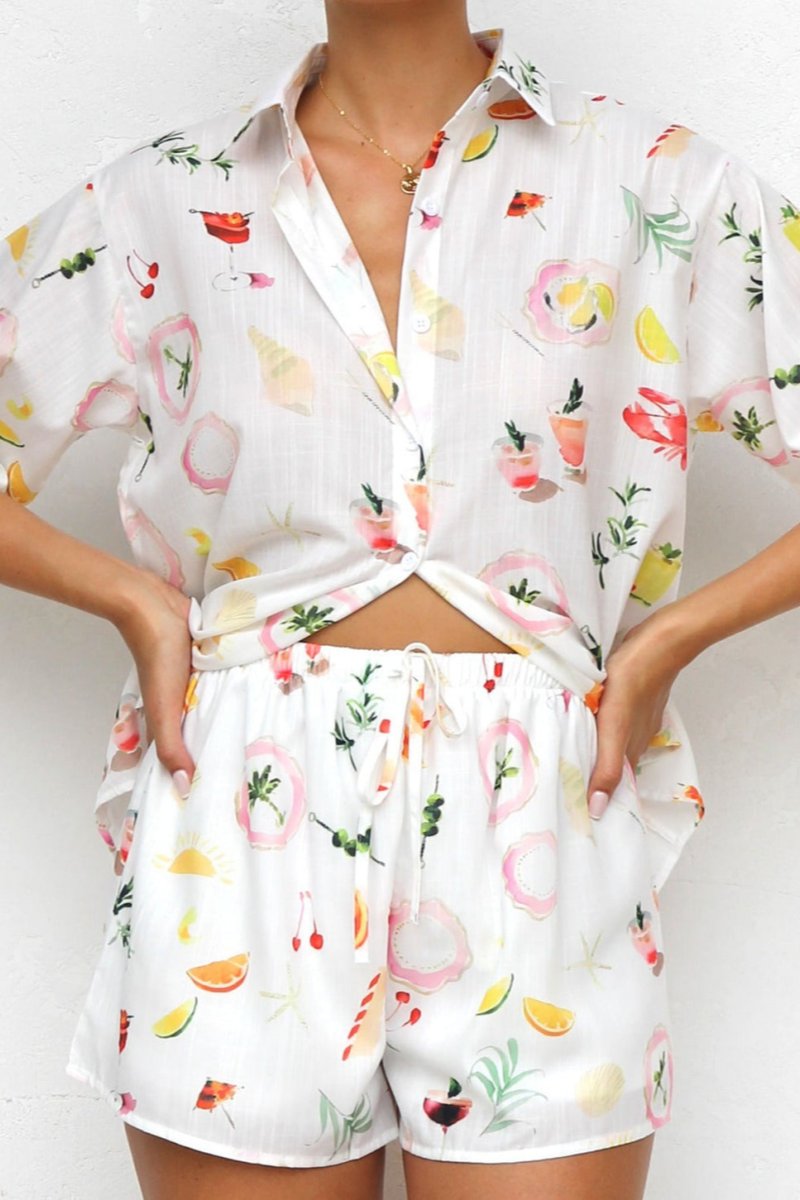 Ensemble Pyjama Femme - Chemise Boutonnée & Short Cordon - Confortable-Sets-Marais Paris-Marais Paris