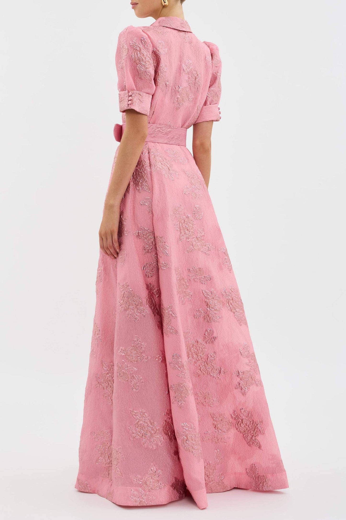 Robe Longue Élégante avec Ceinture et Manches Bouffantes-Dresses-Marais Paris-Marais Paris