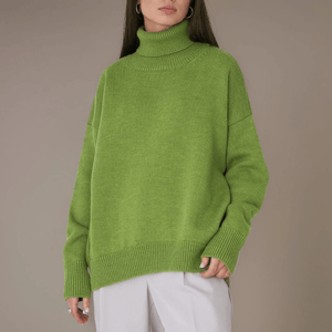 Marais Paris Pull Turtleneck Oversized Chic pour Femmes et Hommes-Women Sweaters-Marais Paris-Green-S-Marais Paris