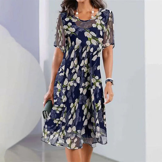 Marais Paris Robe Florale Élégante pour Événements Estivaux-Short dress-Marais Paris-Marais Paris