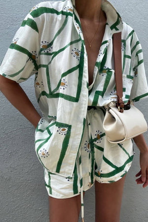 Ensemble Deux Pièces Femme - Chemise Boutonnée & Short Cordon-Sets-Marais Paris-Blanc-S-Marais Paris