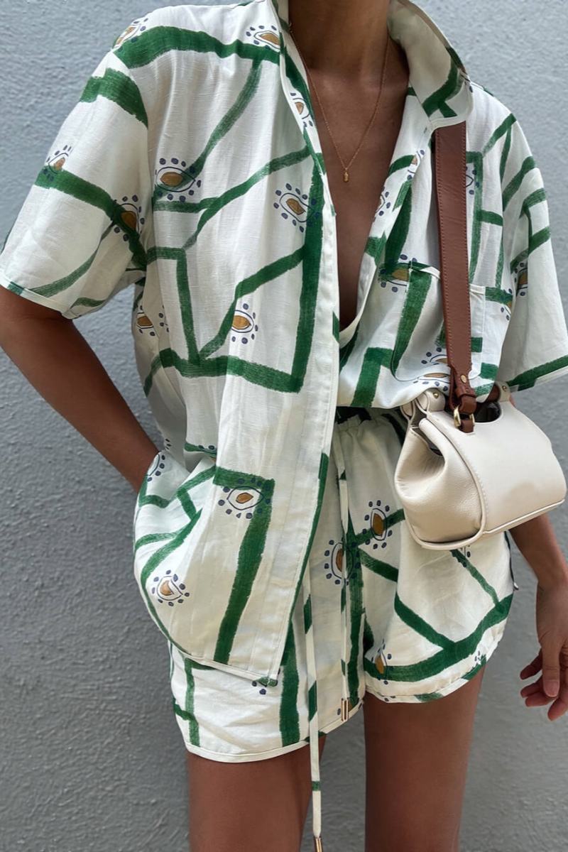 Ensemble Deux Pièces Femme - Chemise Boutonnée & Short Cordon-Sets-Marais Paris-Blanc-S-Marais Paris