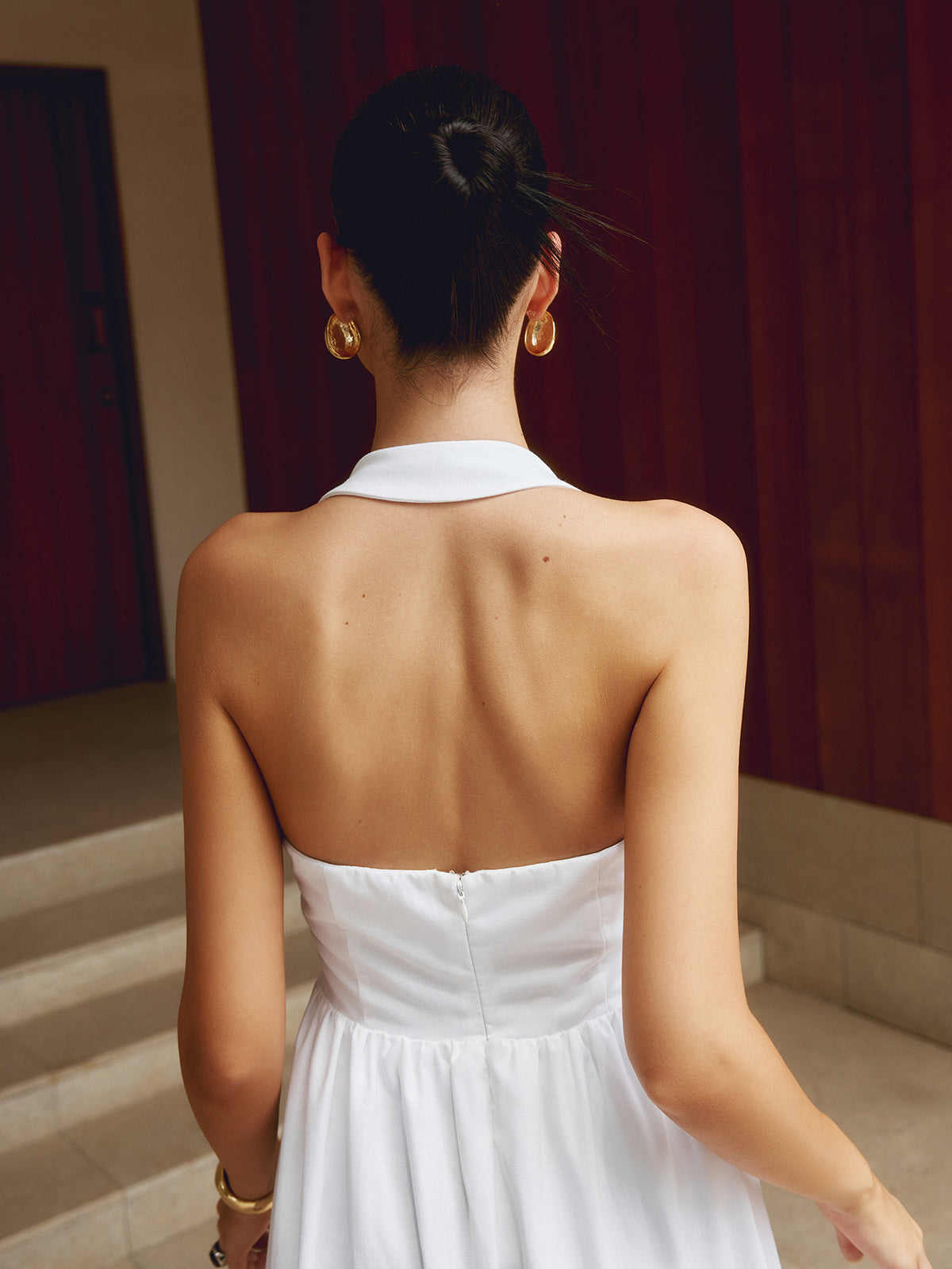 Robe Halter Femme - Coupe A-Line, Longueur Maxi/Midi-Old Money Style-Marais Paris-Marais Paris