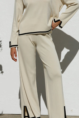 Ensemble Tricot Femme - Haut Manches Longues, Pantalon Jambes Larges-Sets-Marais Paris-Marais Paris