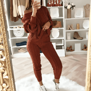 Ensemble Tricoté Décontracté pour Femmes - Confort et Style-Women Set-Marais Paris-Rouille-S-Marais Paris