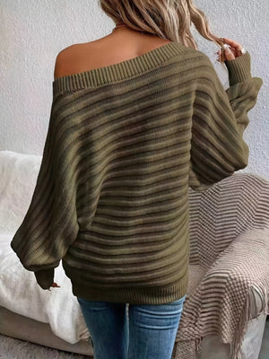 Robe Femme Maille Côtelée Épaules Dénudées Manches Longues-74368-9c9d8691-8936-497f-9ee6-fc5d88a5c83c
