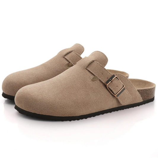 Mules Femme en Daim – Dos Ouvert, Semelle Liège, Bride Ajustable-82019-9e0d9dab-da83-4870-8fd4-8c2bacf80e8a