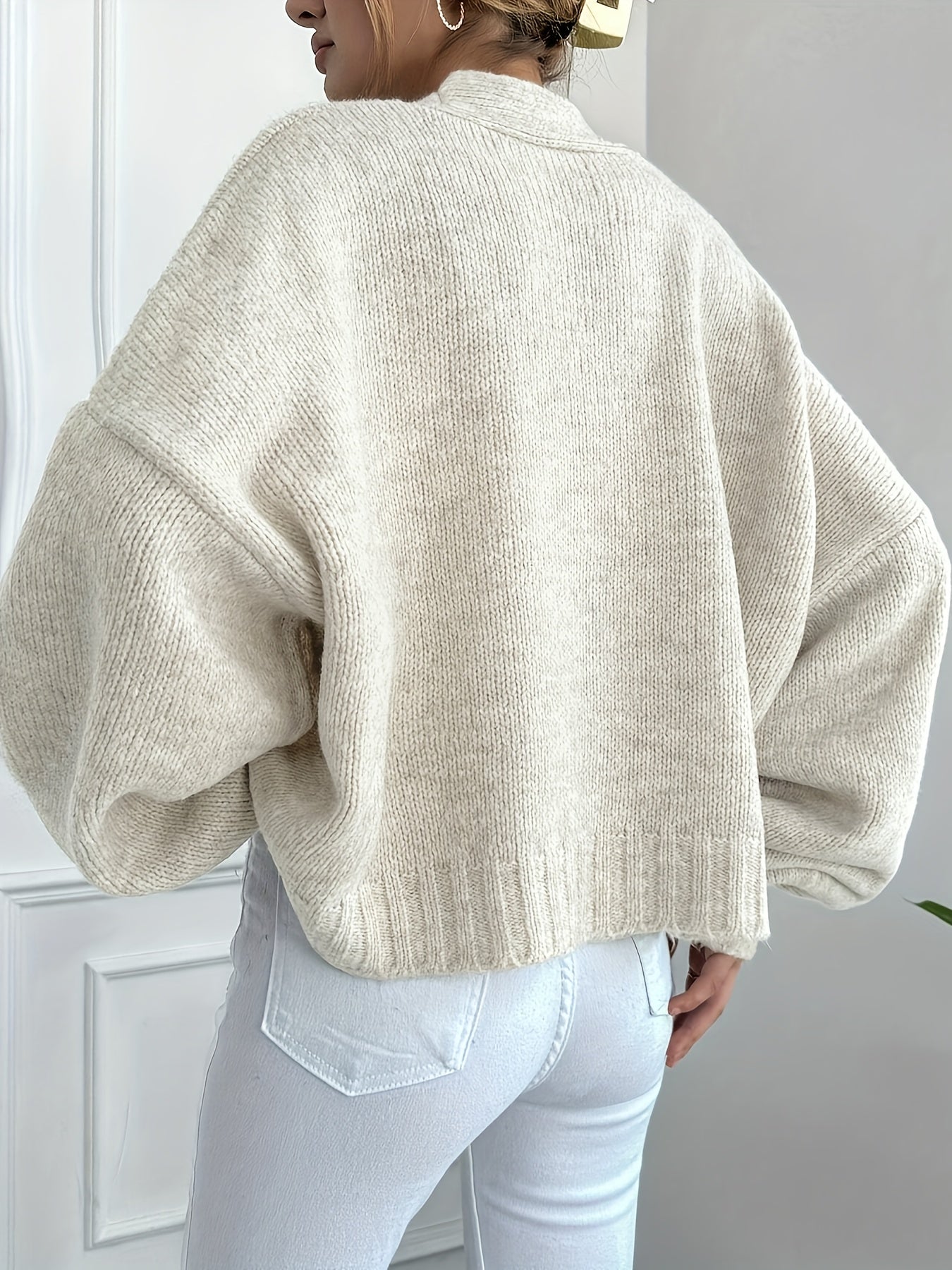Cardigan en Maille Femme – Fermeture Boutonnée, Manches Longues, Style Classique-74563-aff03b2a-1f91-431a-83fa-e6093f2e8484