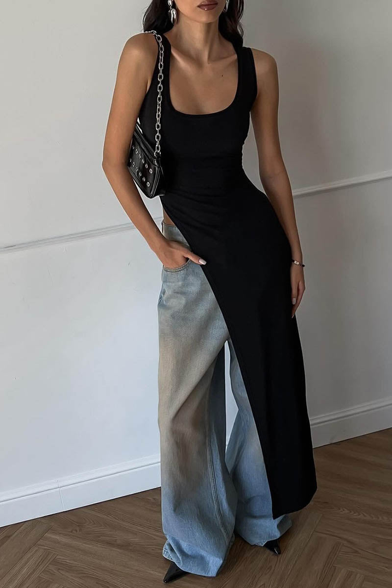 Top/Robe Asymétrique - Coupe Moderne, Fente Haute, Silhouette Ajustée-Tops-Marais Paris-Marais Paris