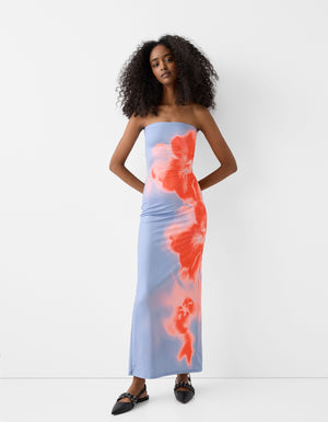 Robe Moulante Dégradé Artistique - Maxi/Midi, Sans Bretelles-Holiday vibes-Marais Paris-Marais Paris