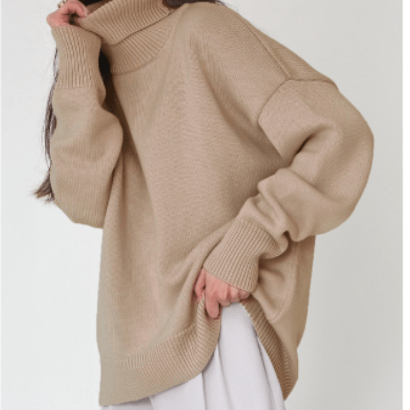 Marais Paris Pull Turtleneck Oversized Chic pour Femmes et Hommes-Women Sweaters-Marais Paris-Khaki-S-Marais Paris