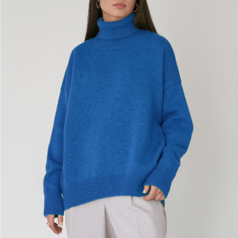 Marais Paris Pull Turtleneck Oversized Chic pour Femmes et Hommes-Women Sweaters-Marais Paris-Royal Blue-S-Marais Paris