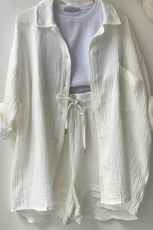 Ensemble Coordonné Détente - Chemise, Débardeur & Short Confortable-Shorts Sets-Marais Paris-Marais Paris