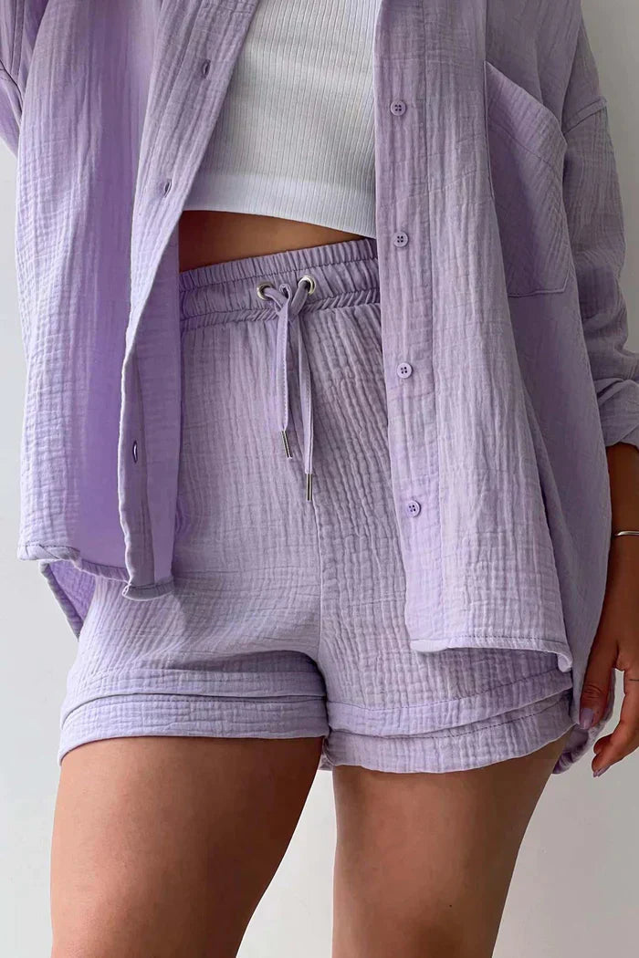 Ensemble Coordonné Détente - Chemise, Débardeur & Short Confortable-Shorts Sets-Marais Paris-Marais Paris