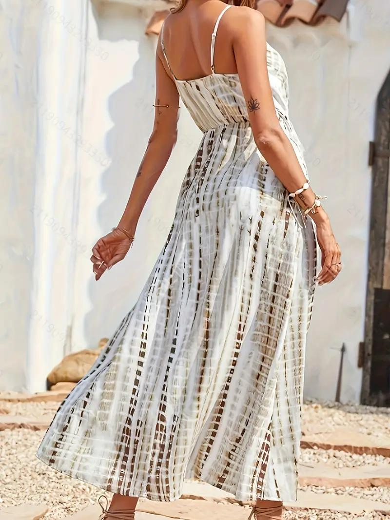 Robe Maxi Bohème Chic - Encolure V, Fente Haute, Sans Manches-Dresses-Marais Paris-Marais Paris