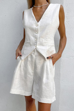 Ensemble Veste sans Manches & Short Taille Haute - Marais Paris-Sets-Marais Paris-Marais Paris