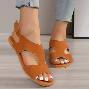 Sandales à Brides Multiples - Design Minimaliste, Confort Été-Shoes-Marais Paris-Marron-35-Marais Paris